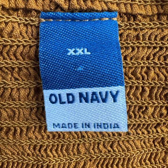 Old Navy Peasant Blouse Womens XXL NEW Smocked Back‎ Puff Sleeves Button Front - Picture 6 of 8